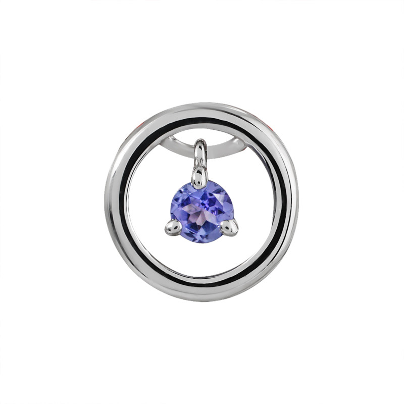 Подвеска из белого золота с танзанитом