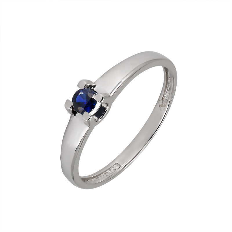 Кольцо из белого золота с сапфиром