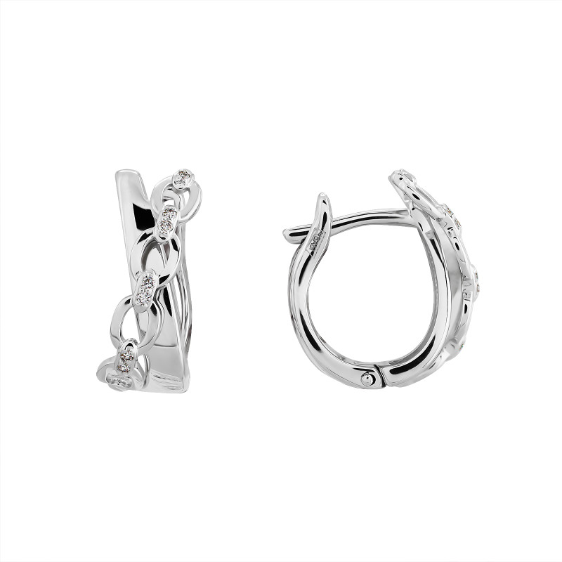 Серьги из белого золота с бриллиантами