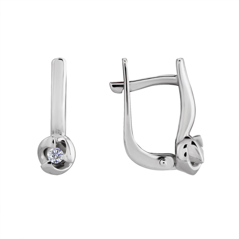 Серьги из белого золота с бриллиантами