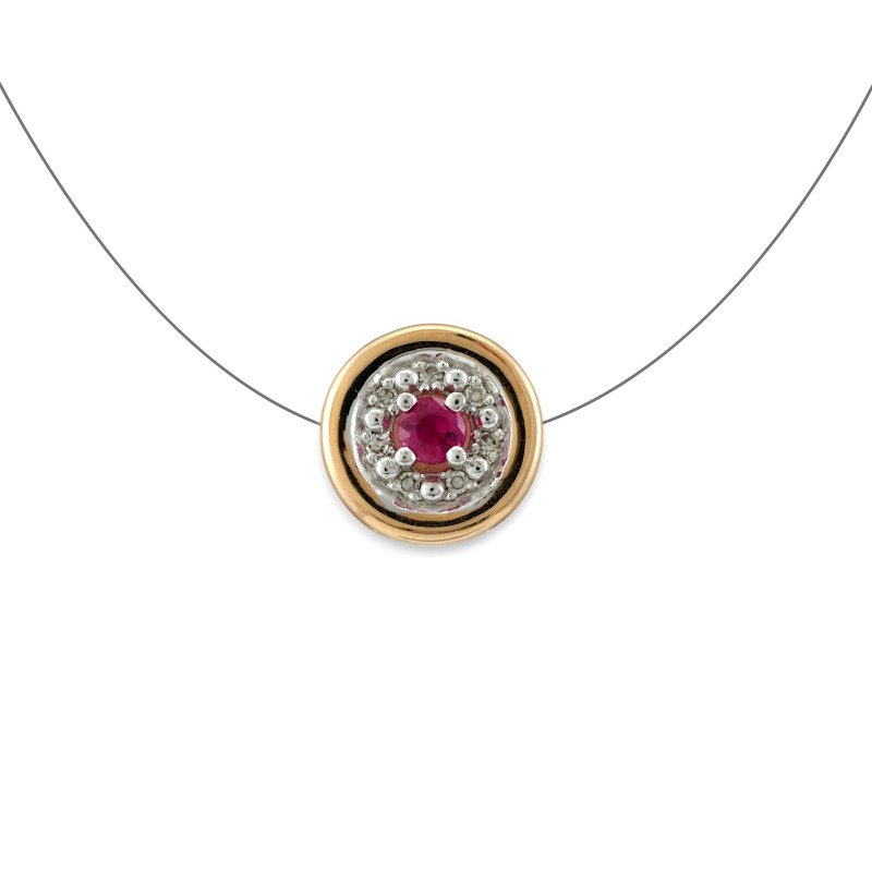 Золотая подвеска с рубином и бриллиантами