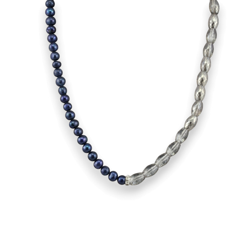 Бусы с жемчугом и цирконом