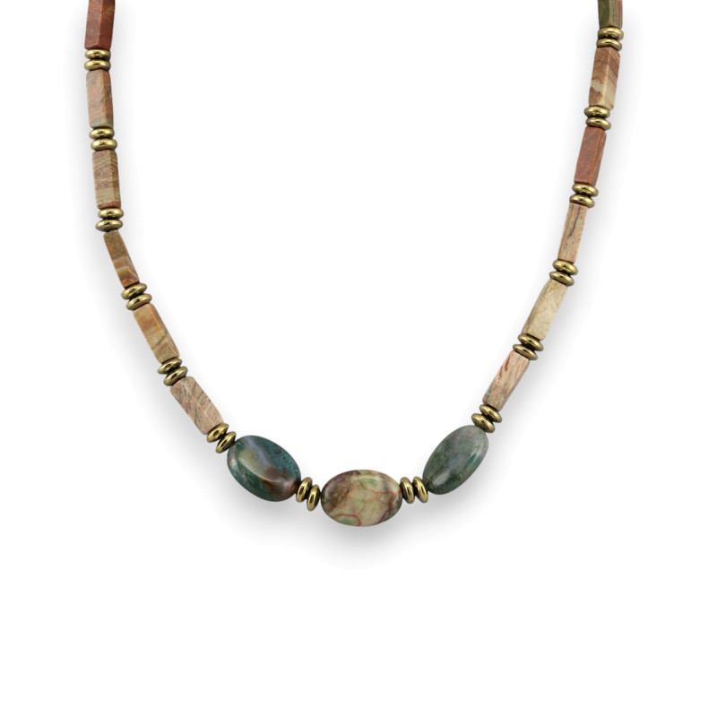 Бусы с яшмой и пиритом