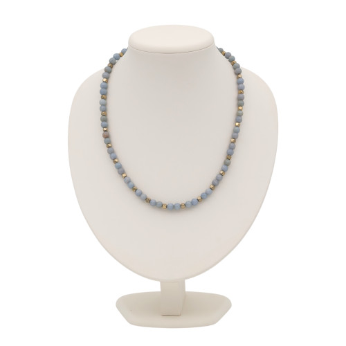 Бусы с ангелитом и пиритом