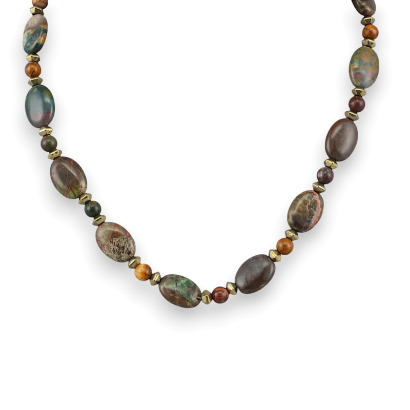 Бусы с яшмой и пиритом