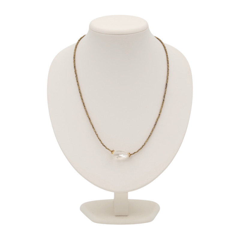 Бусы с цитрином и пиритом