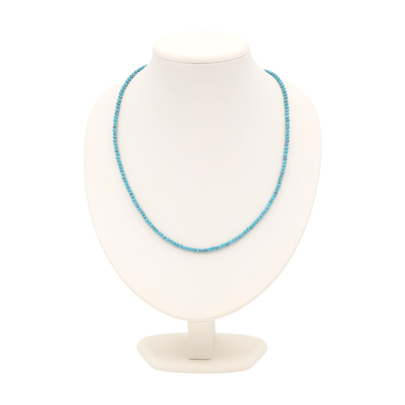 Бусы на ювелирном тросике из бирюзы 