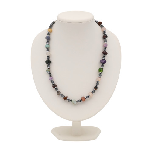 Бусы из самоцветов на ювелирном тросике