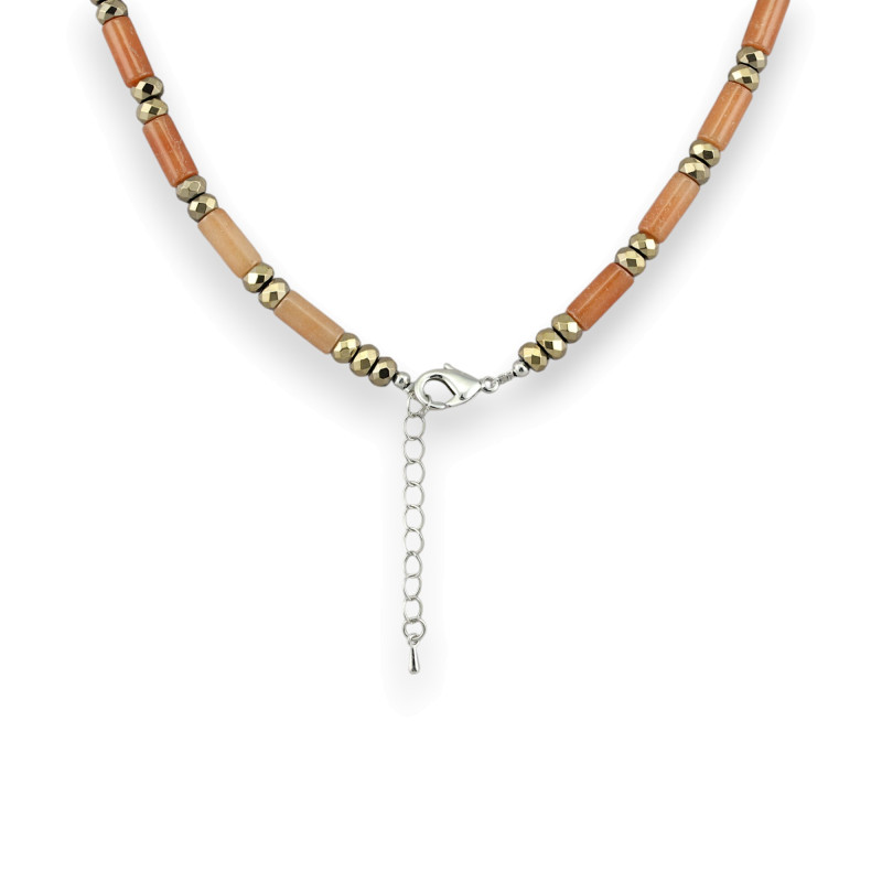 Бусы с сердоликом и пиритом