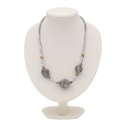 Бусы с гематитом и пиритом