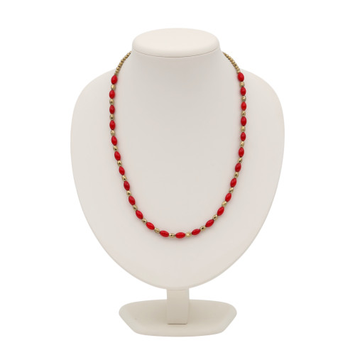 Бусы с гранатом и пиритом