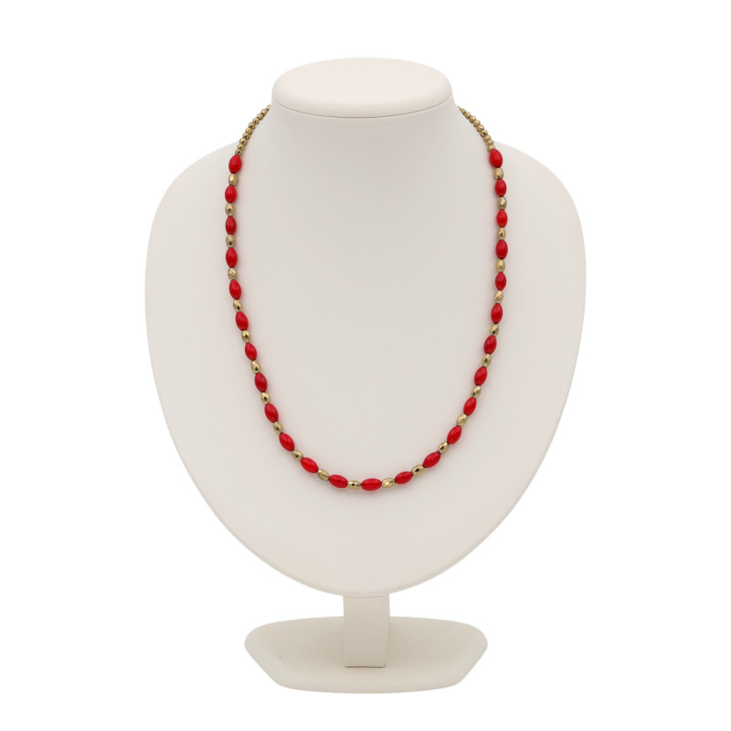 Бусы с гранатом и пиритом