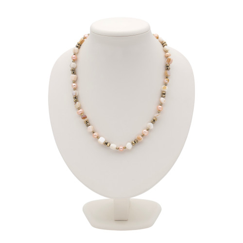 Бусы из жемчуга с перламутром и перитом