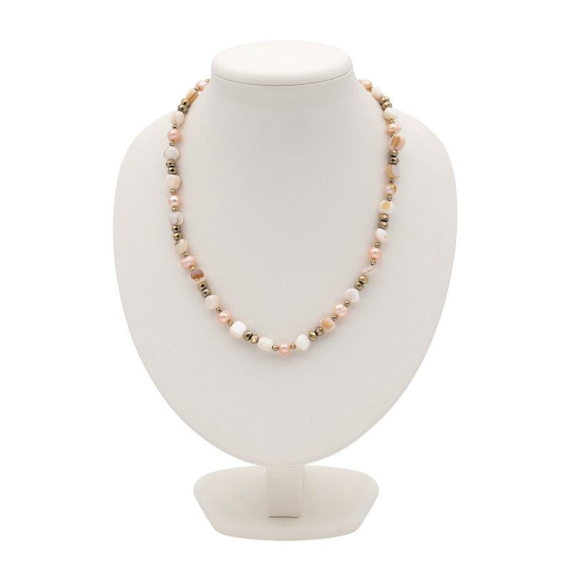Бусы из жемчуга с перламутром и перитом