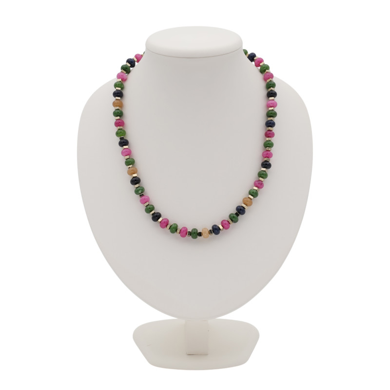 Бусы с турмалином и пиритом