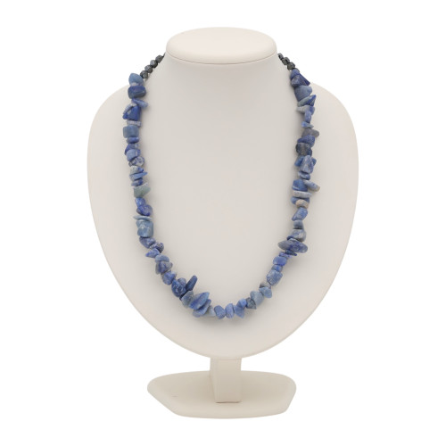 Бусы с содалитом и гематитом