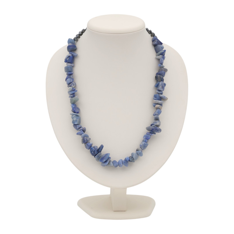 Бусы с содалитом и гематитом