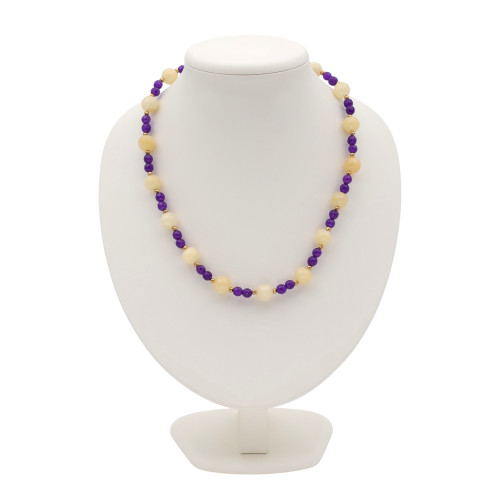 Бусы на ювелирном тросике с жадеитом