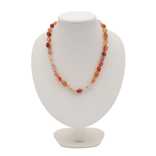 Бусы с натуральным сердоликом и шпинелью