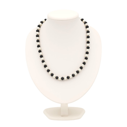 Бусы с жемчугом и чешским стеклом