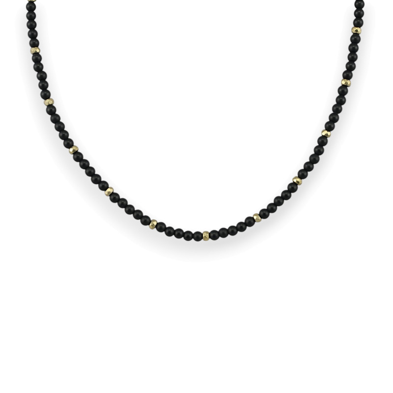 Бусы с шунгитом и пиритом