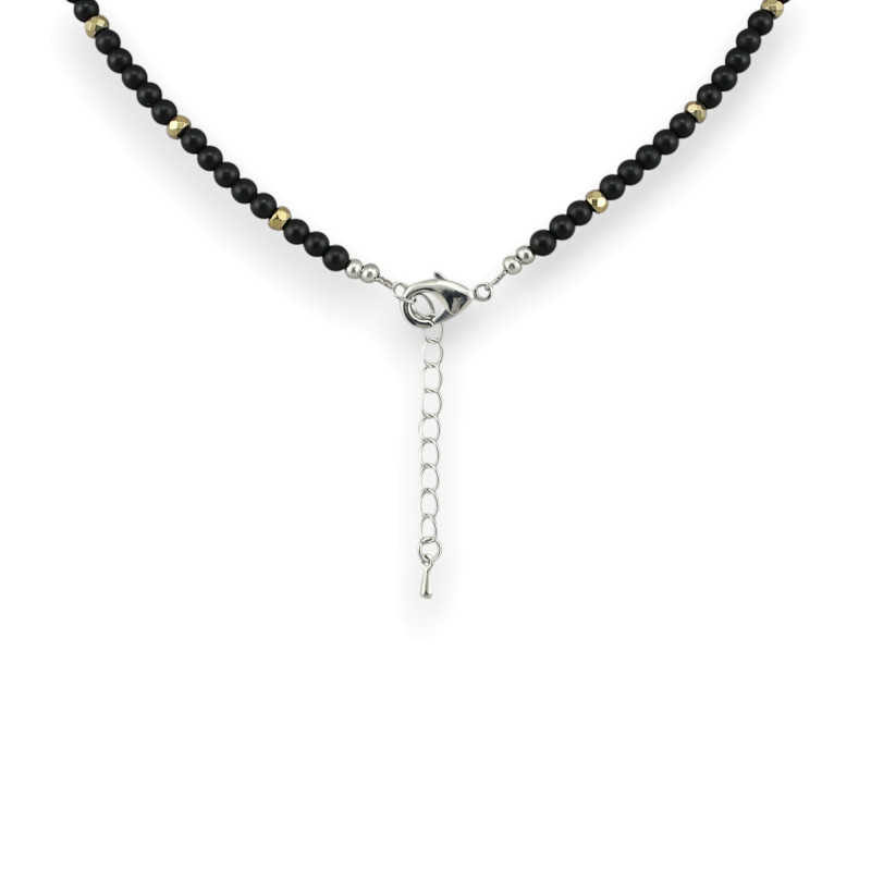 Бусы с шунгитом и пиритом