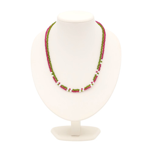 Бусы с жемчугом и шпинелью