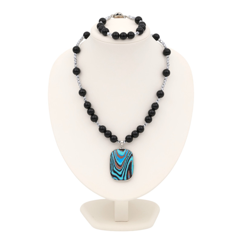 Бусы-трансформер с бирюзой