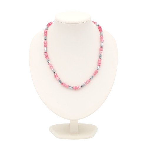 Бусы с кварцем и гематитом