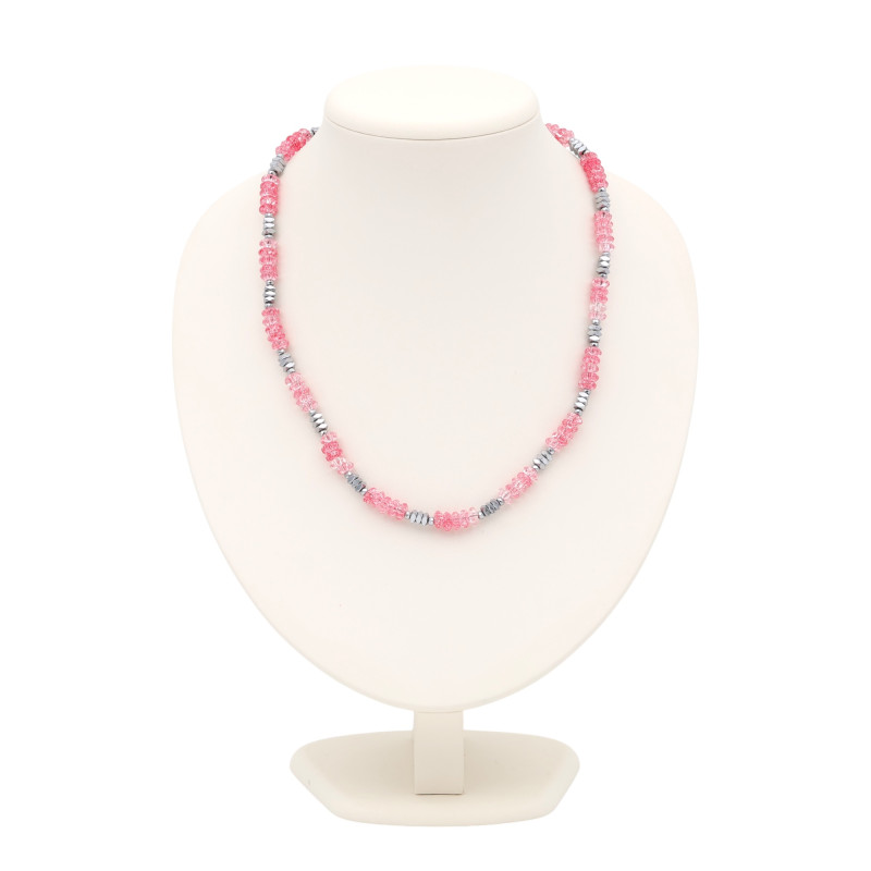 Бусы с кварцем и гематитом