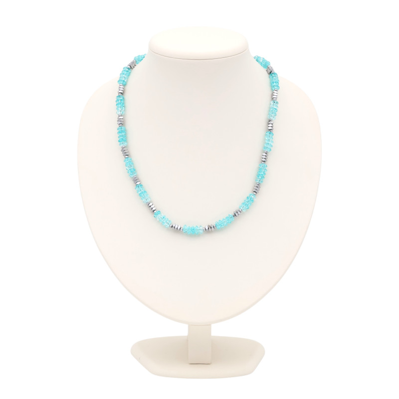 Бусы с кварцем и гематитом