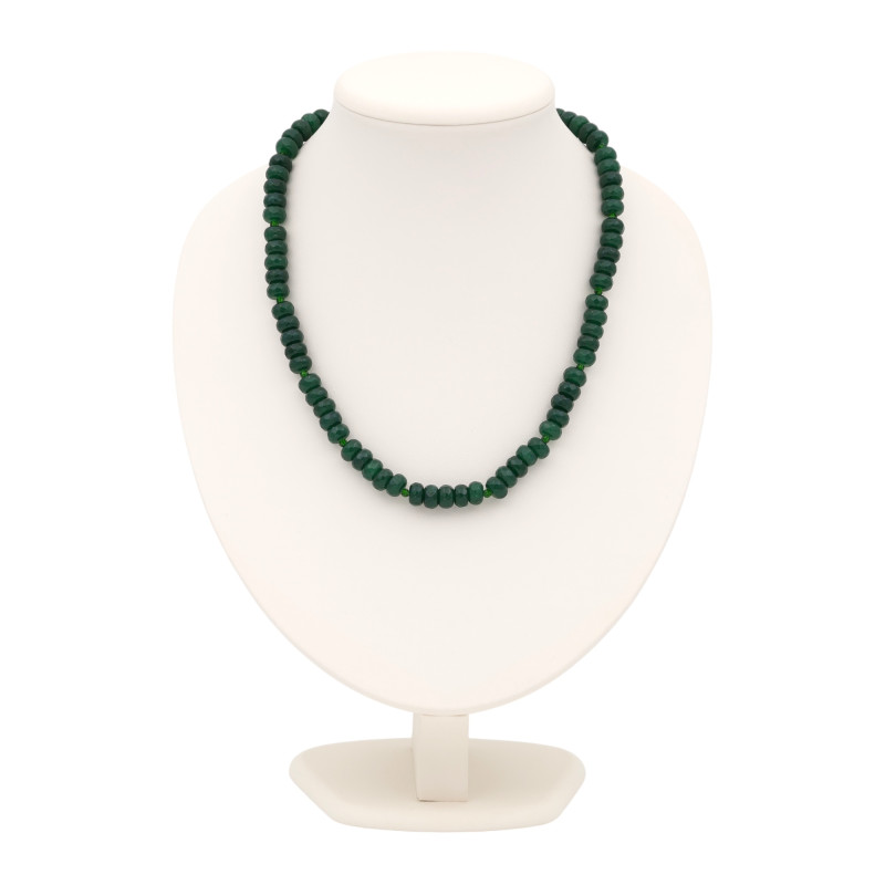 Бусы с изумрудом и шпинелью