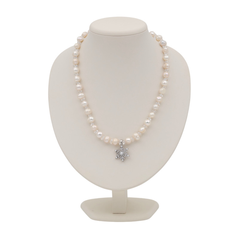 Бусы из жемчуга с горным хрусталем