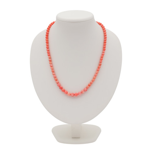 Бусы с кораллом на ювелирном тросике