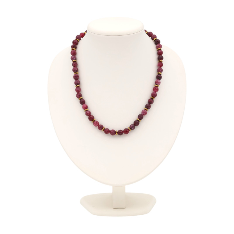 Бусы с африканским рубином и гематитом