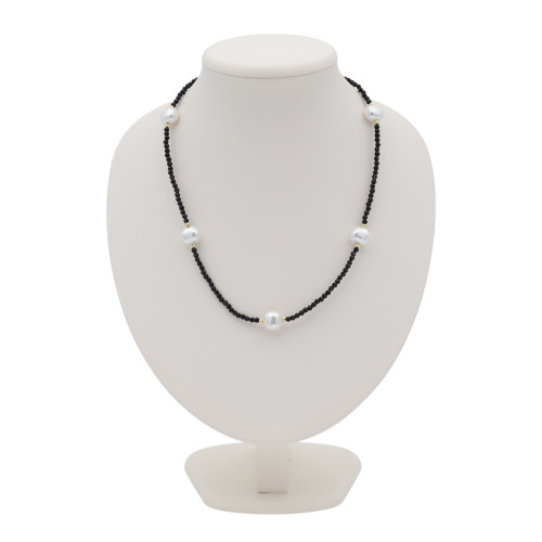 Бусы с жемчугом и шпинелью