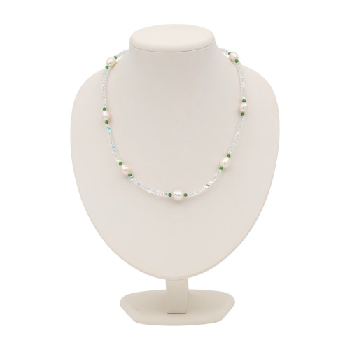 Бусы из жемчуга, шпинели и синтетического бриллианта