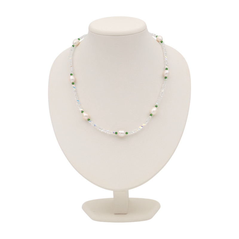 Бусы из жемчуга, шпинели и синтетического бриллианта