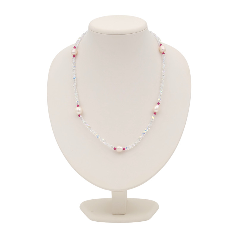 Бусы из жемчуга, шпинели и синтетического бриллианта