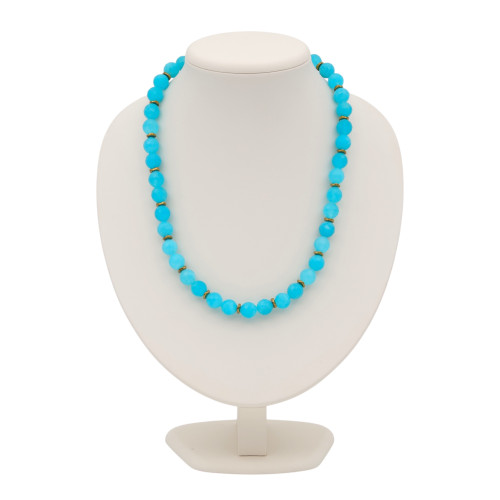 Бусы с амазонитом и гематитом