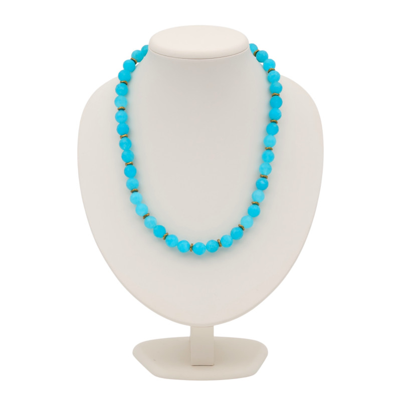 Бусы с амазонитом и гематитом