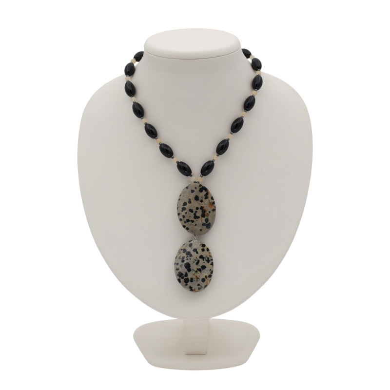 Бусы с натуральной яшмой и халцедоном