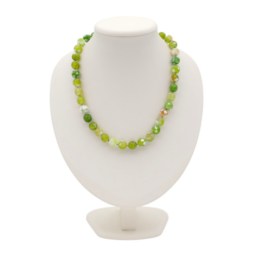 Бусы из натурального агата с гематитом