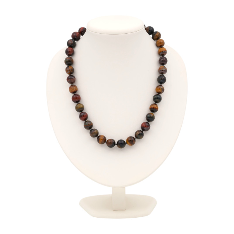 Бусы с тигровым глазом и гематитом