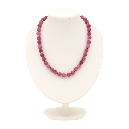 Бусы с рубином и гематитом