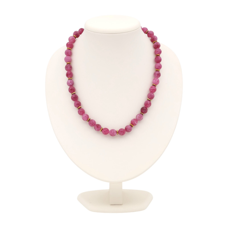 Бусы с рубином и гематитом