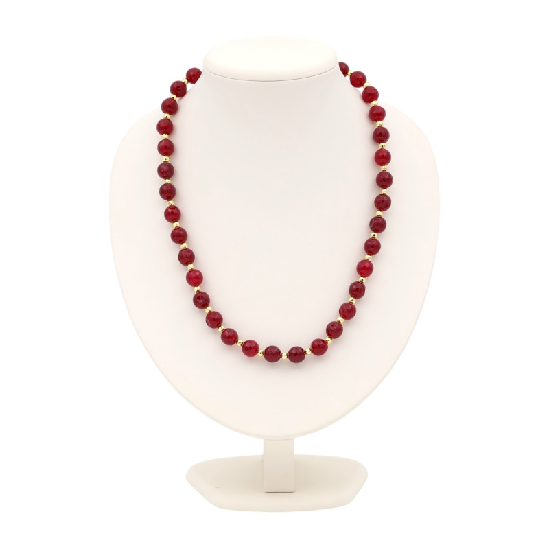 Бусы с рубином и гематитом