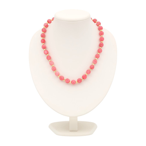 Бусы с розовым кварцем и гематитом