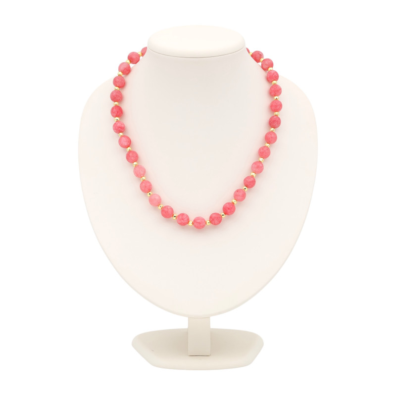 Бусы с розовым кварцем и гематитом