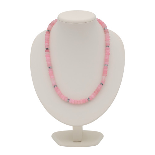 Бусы с розовым кварцем и гематитом